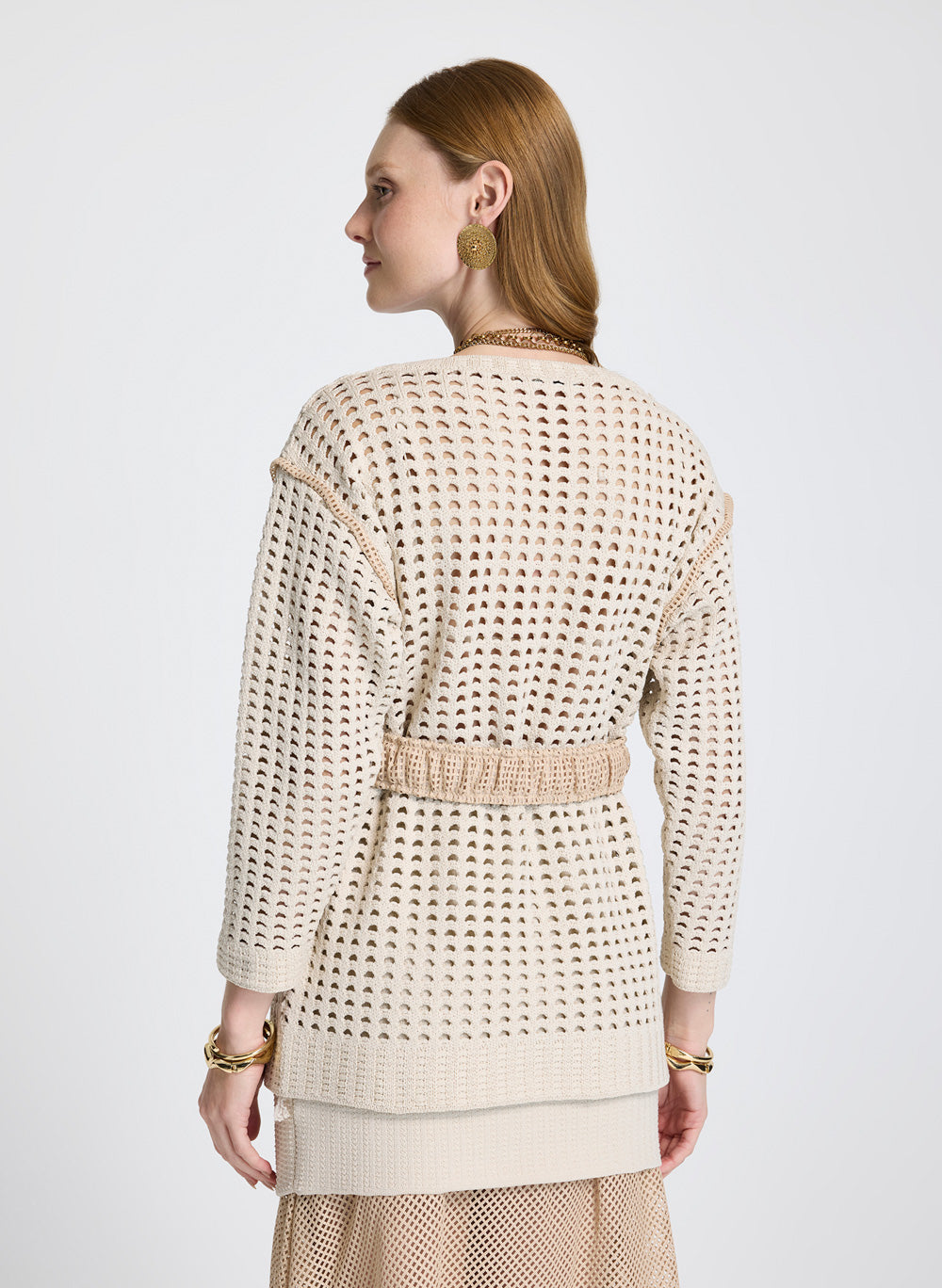 Sweater calado con cinto Lane Le Lis Blanc