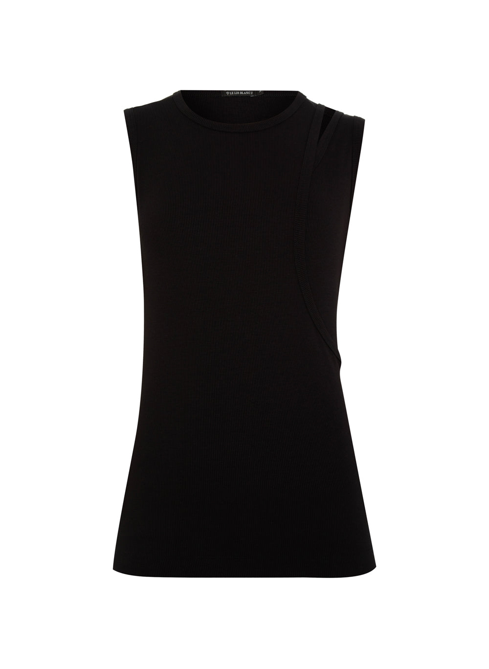 Musculosa básica cut out rib negra Gia Le Lis Blanc