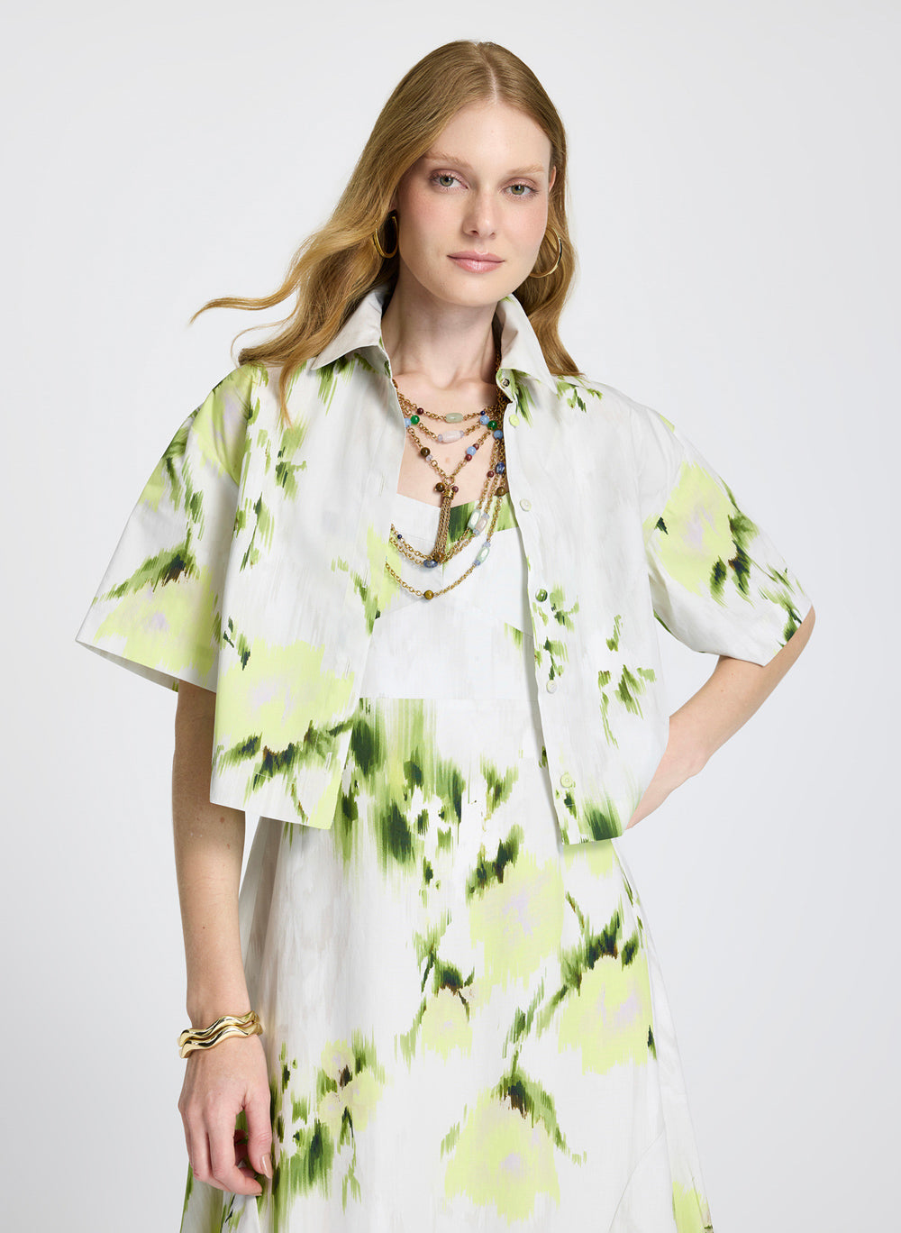 Camisa corta Marina estampada Le Lis Blanc