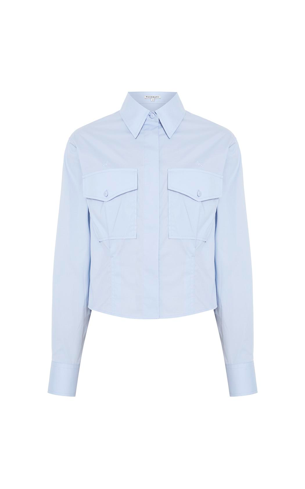 Camisa Elaine celeste entallada Le Lis Blanc