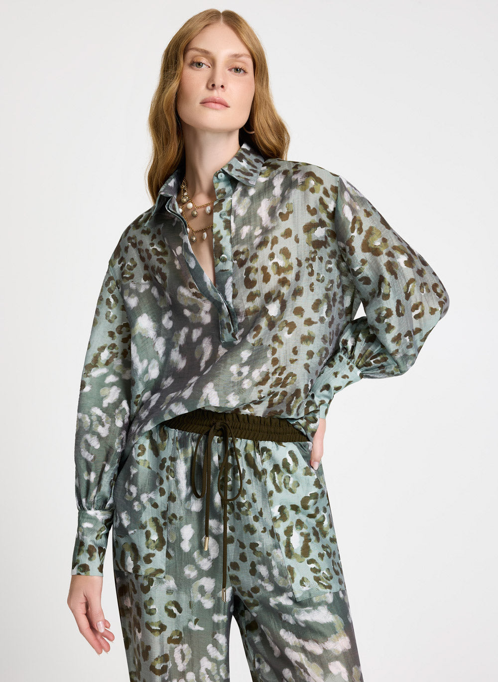 Camisa Paula animal print Le Lis Blanc