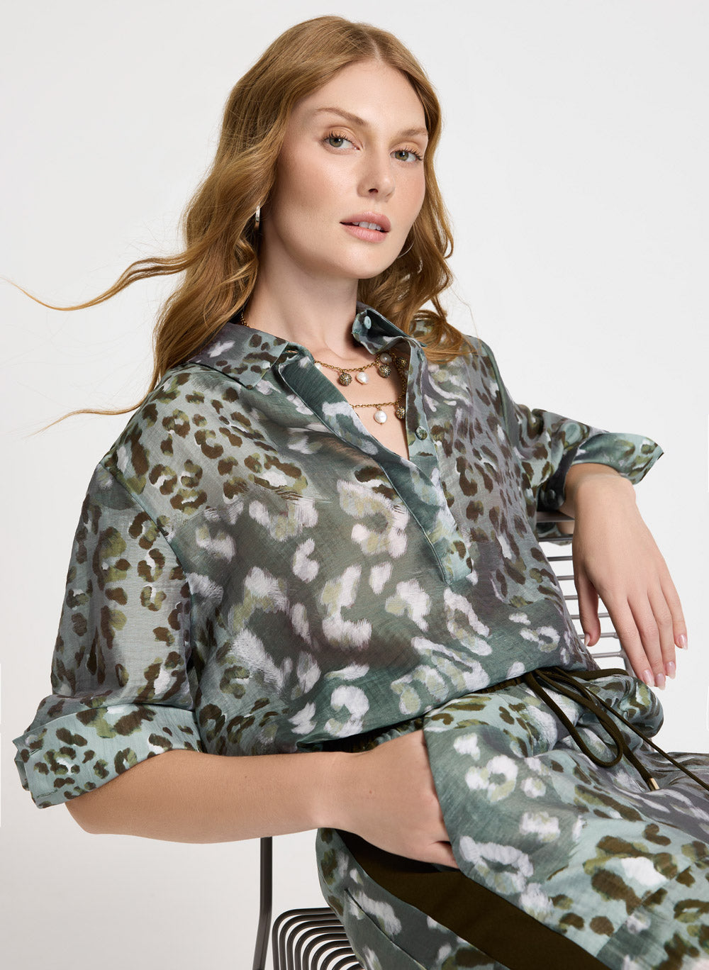 Camisa Paula animal print Le Lis Blanc