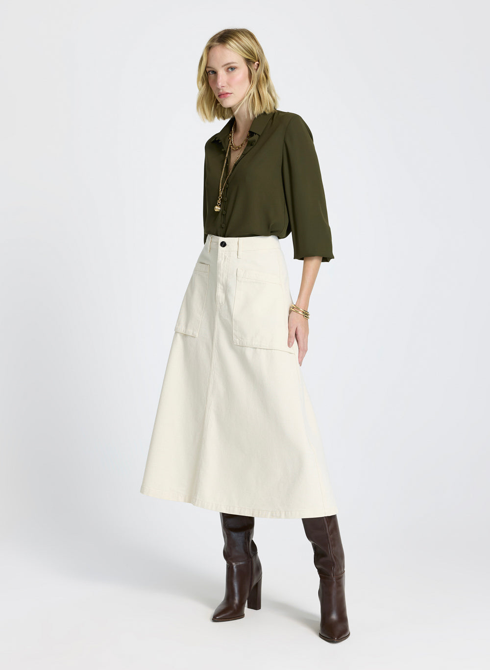 Pollera denim midi Freya Le Lis Blanc