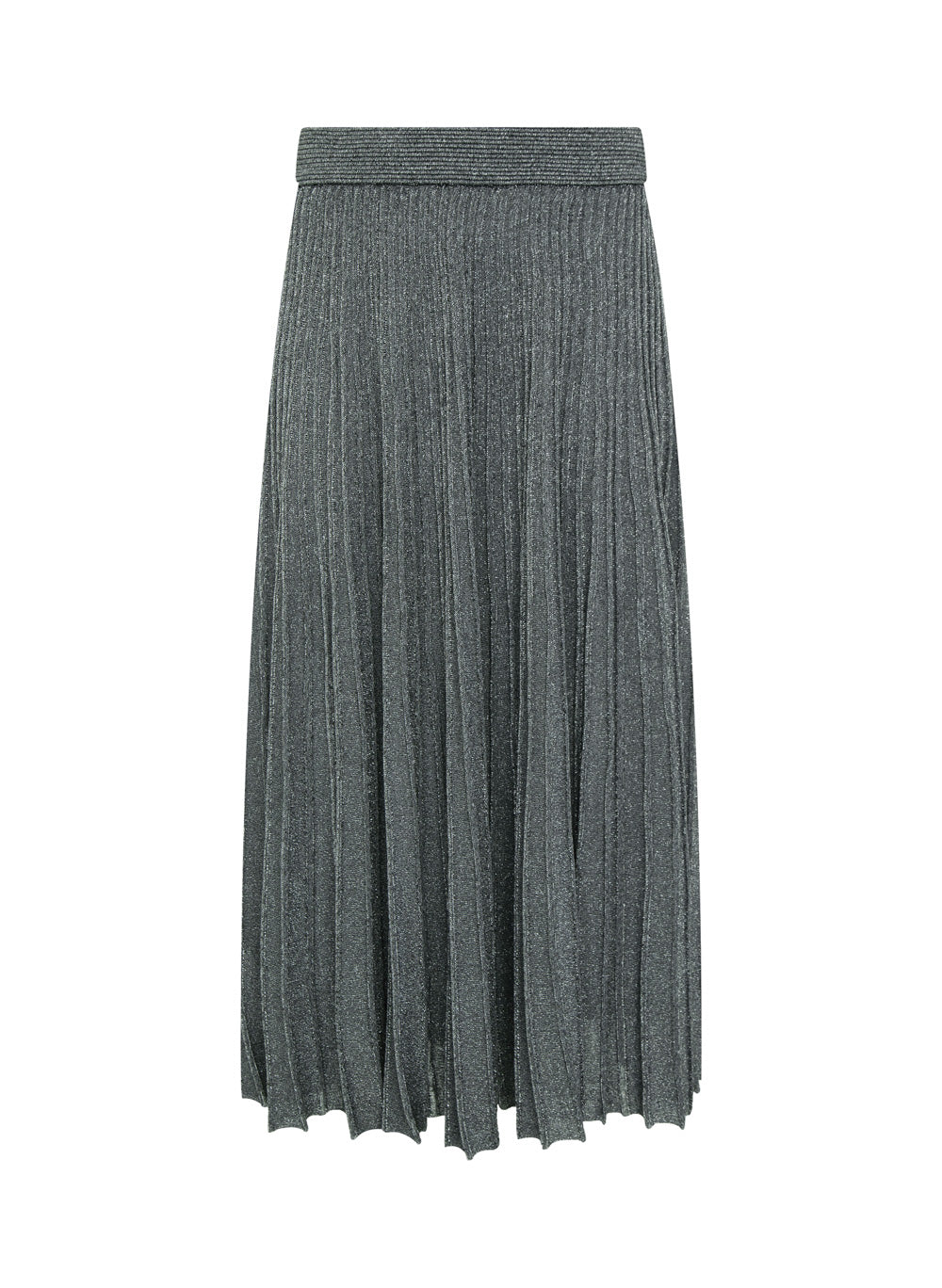 Pollera plizada plateada lurex Edith Le Lis Blanc