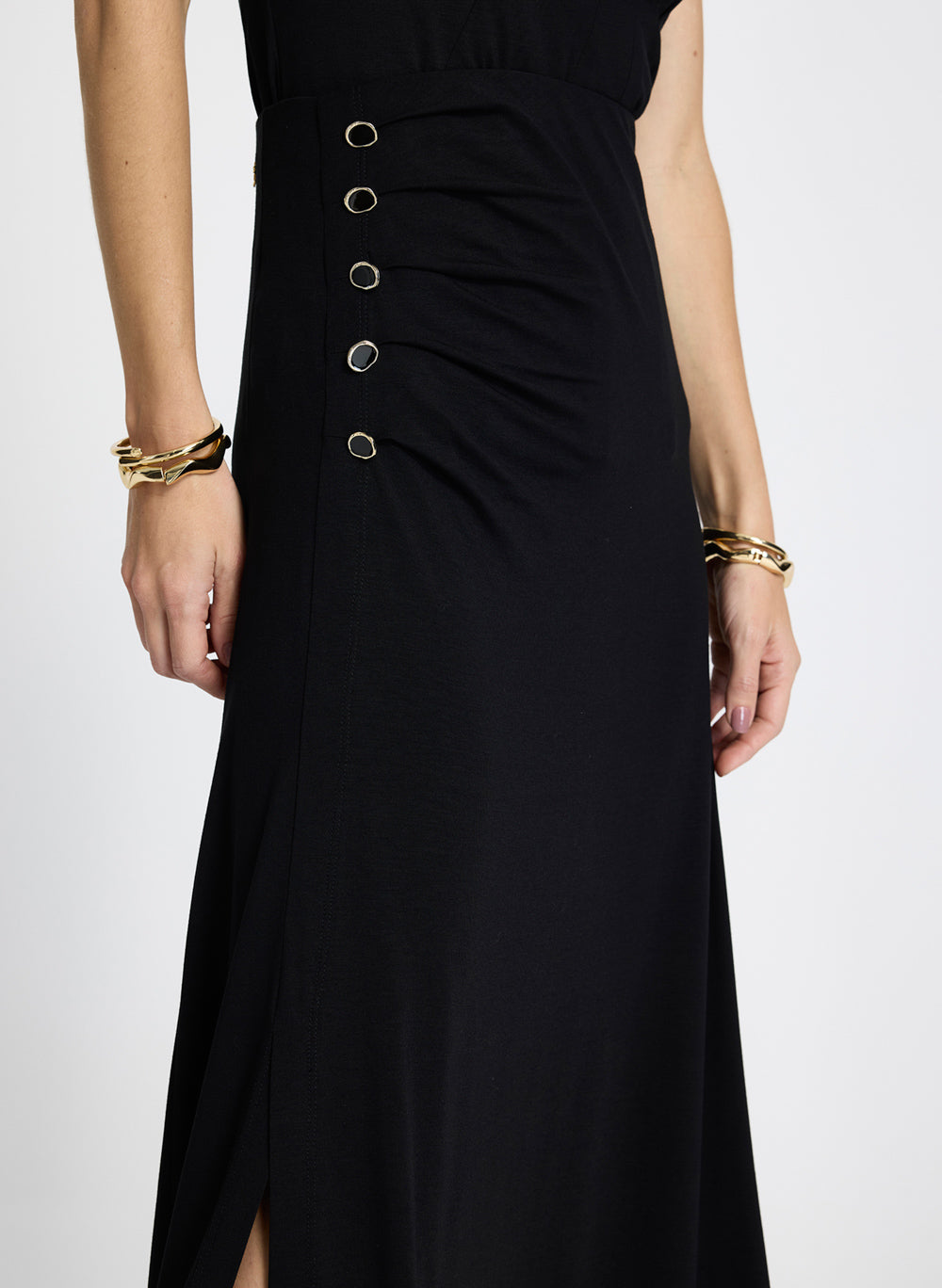 Pollera negra con botones Petra Le Lis Blanc