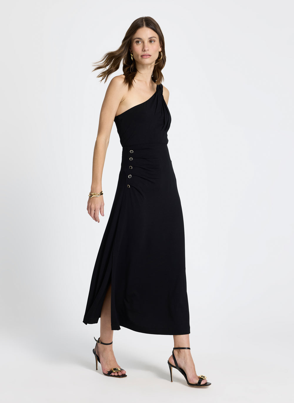 Pollera negra con botones Petra Le Lis Blanc