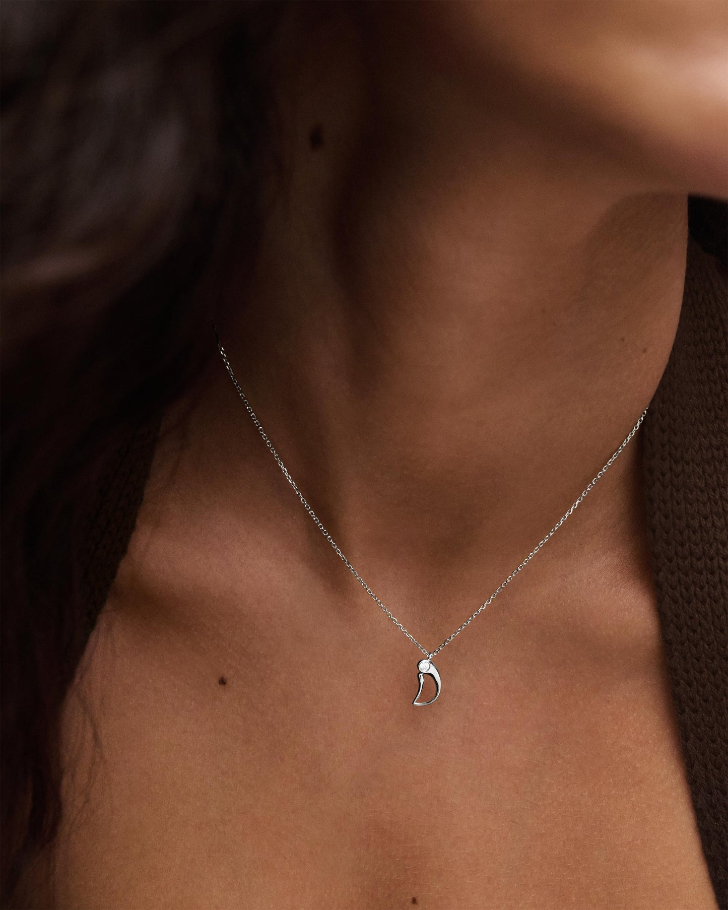 Collar con colgante silver D PDPAOLA