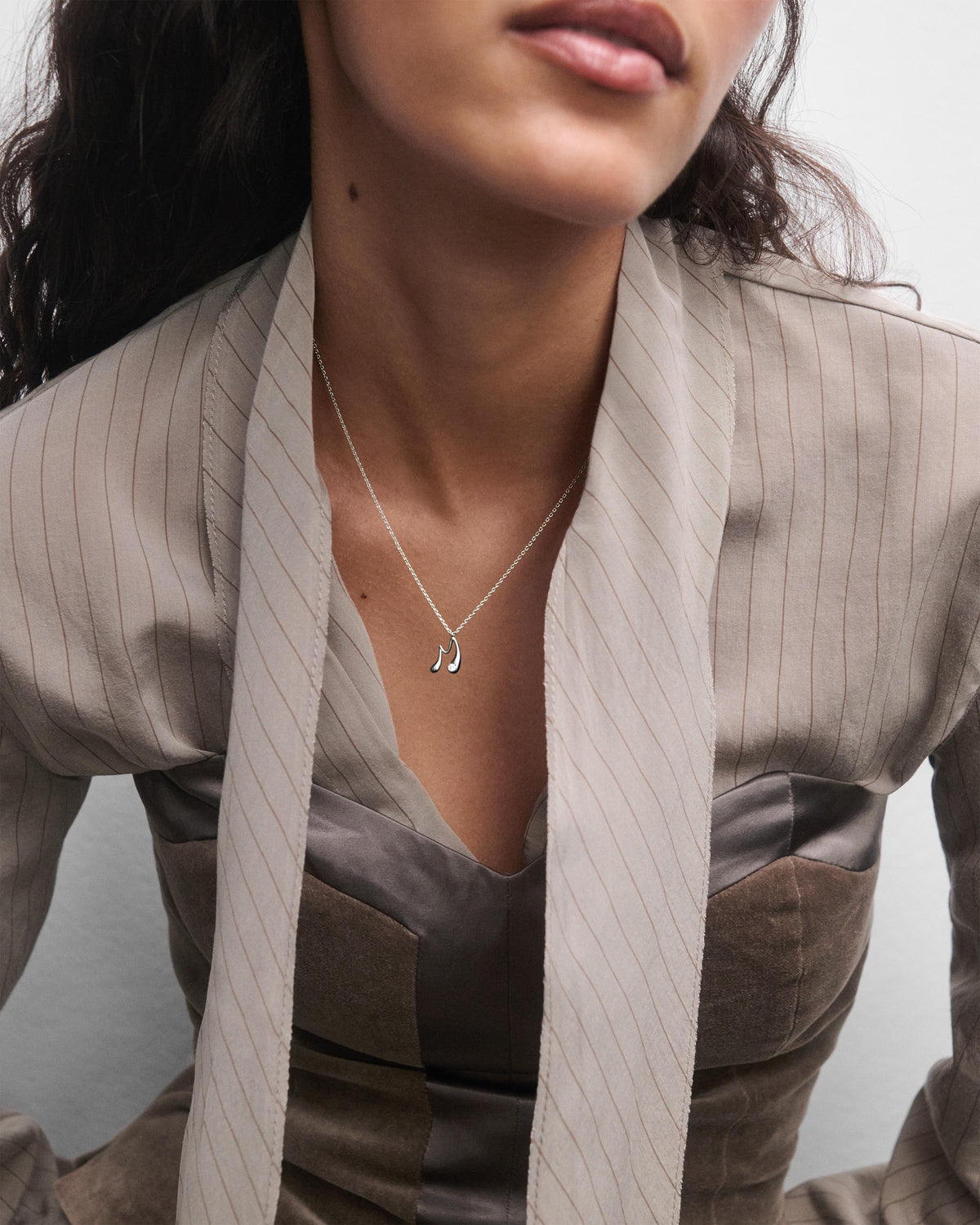Collar con colgante silver M PDPAOLA