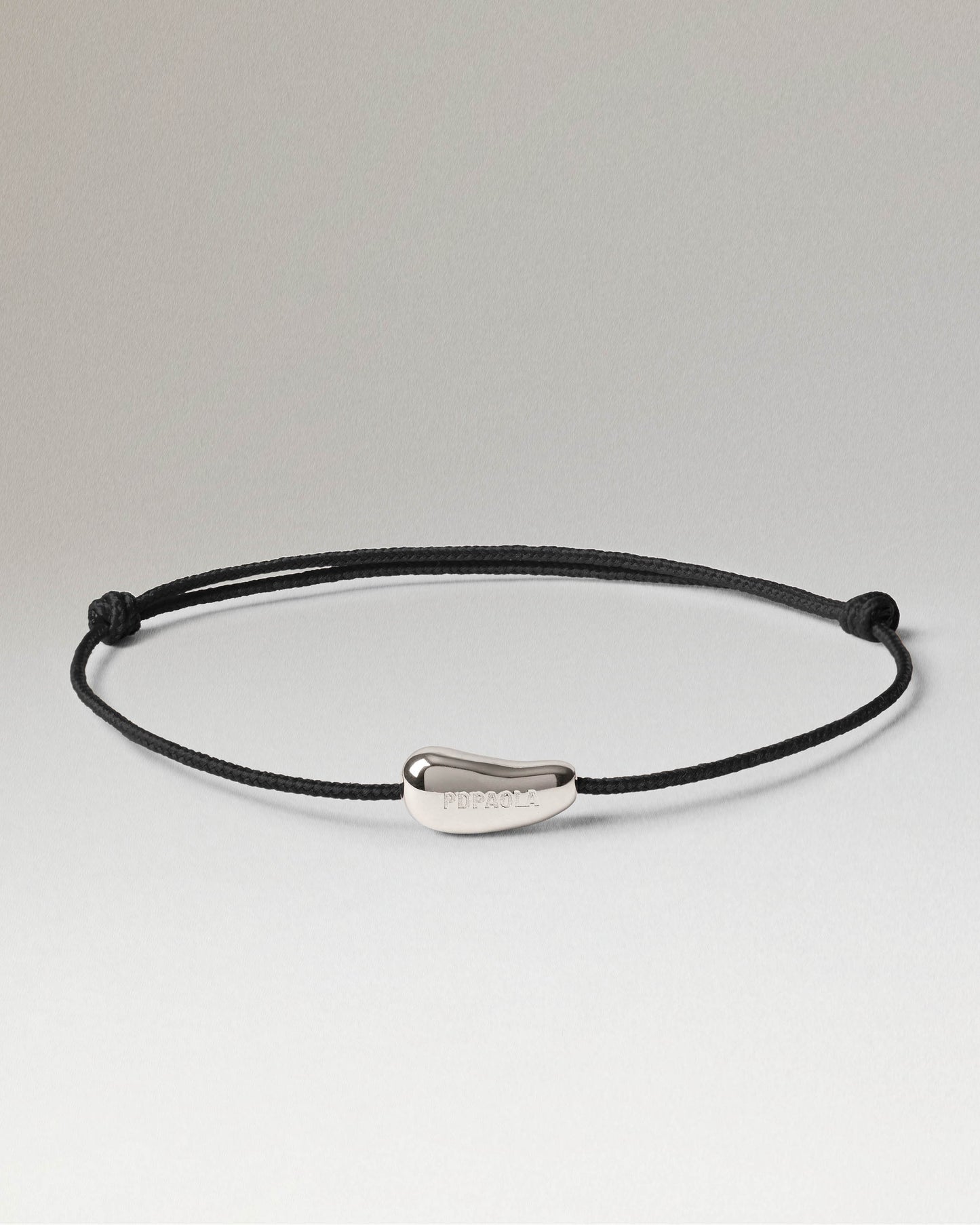 Pulsera Rodeo silver de cordón negro PDPAOLA