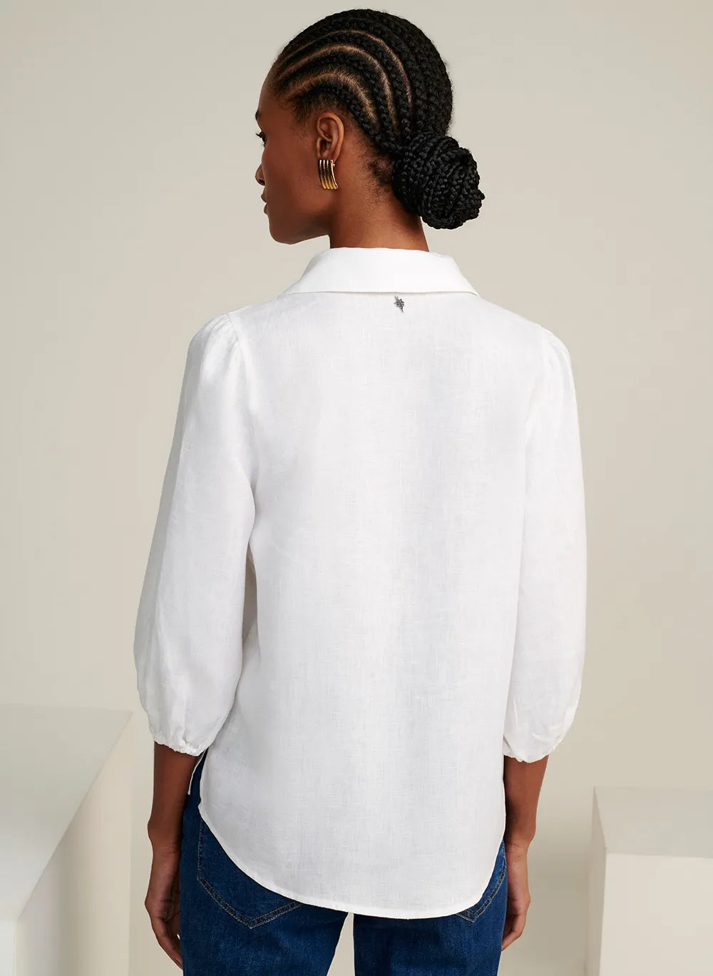 Camisa lino Beck manga 3/4 blanca Le Lis Blanc