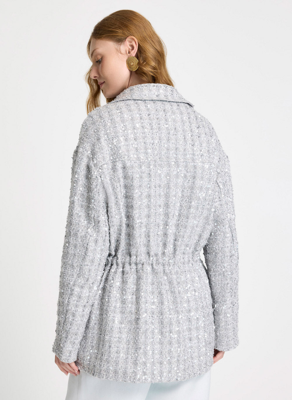 Parca Graciela gris lentejuelas Le Lis Blanc