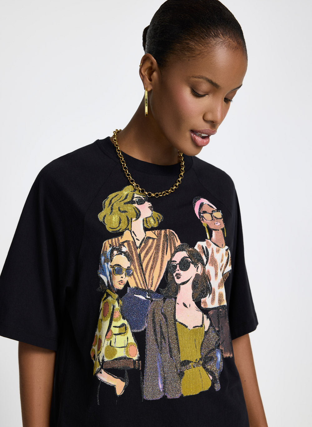 Remera estampada Nini negra Le Lis Blanc