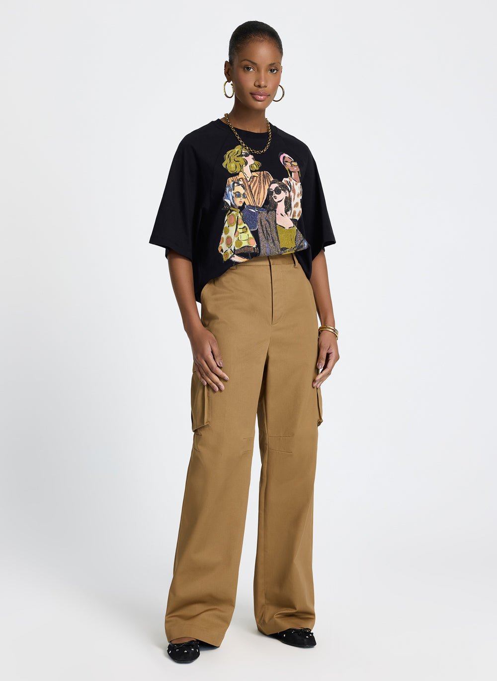 Remera estampada Nini negra Le Lis Blanc