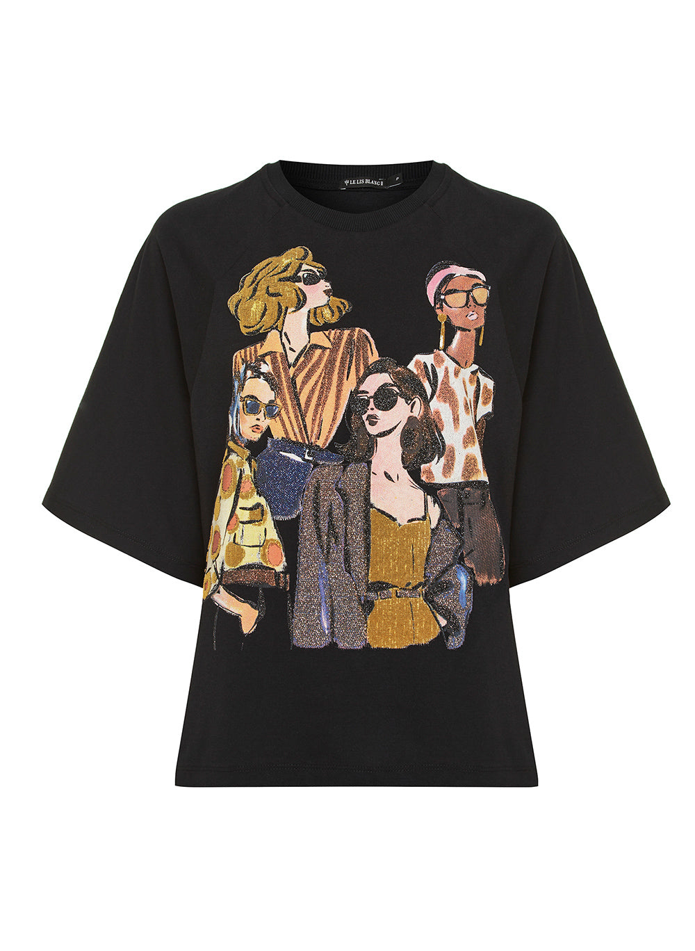 Remera estampada Nini negra Le Lis Blanc