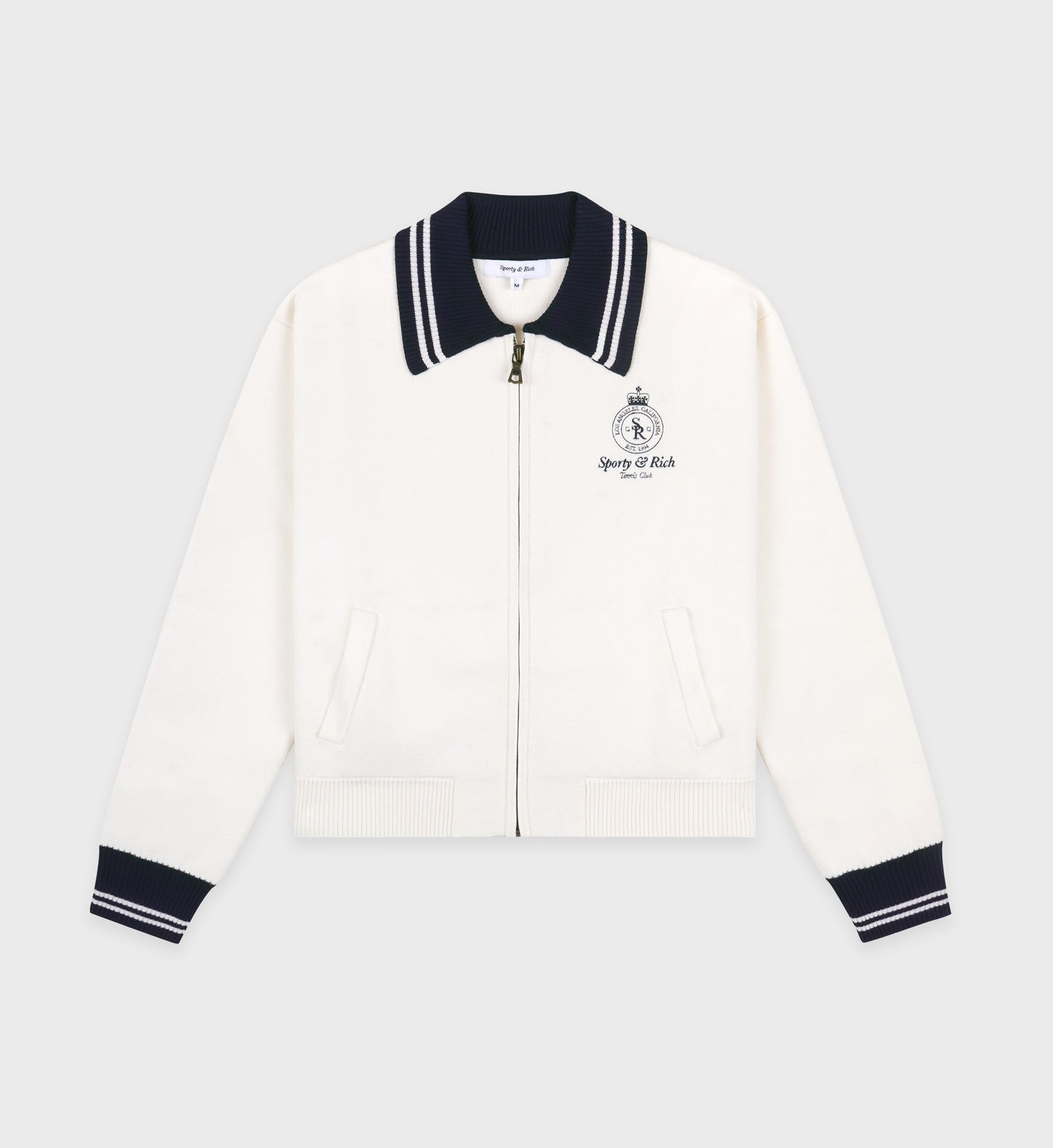 Cardigan Crown Tennis Zipped Sporty & Rich