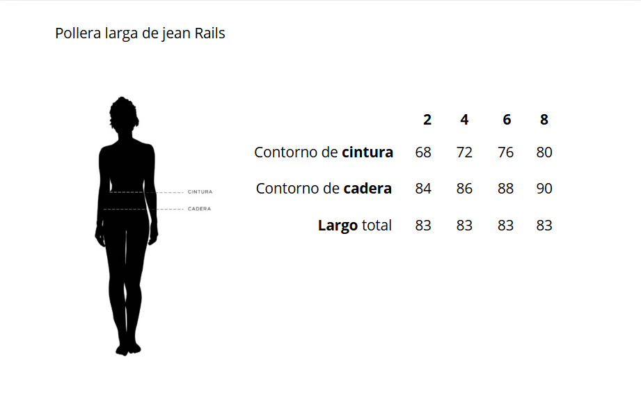 Pollera larga de jean Rails