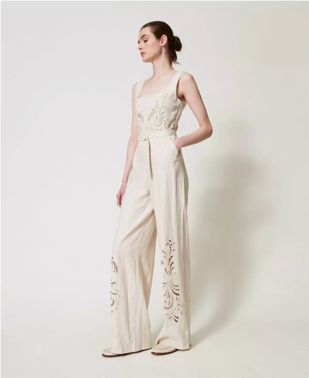 Mono de lino bordado Jas Twinset