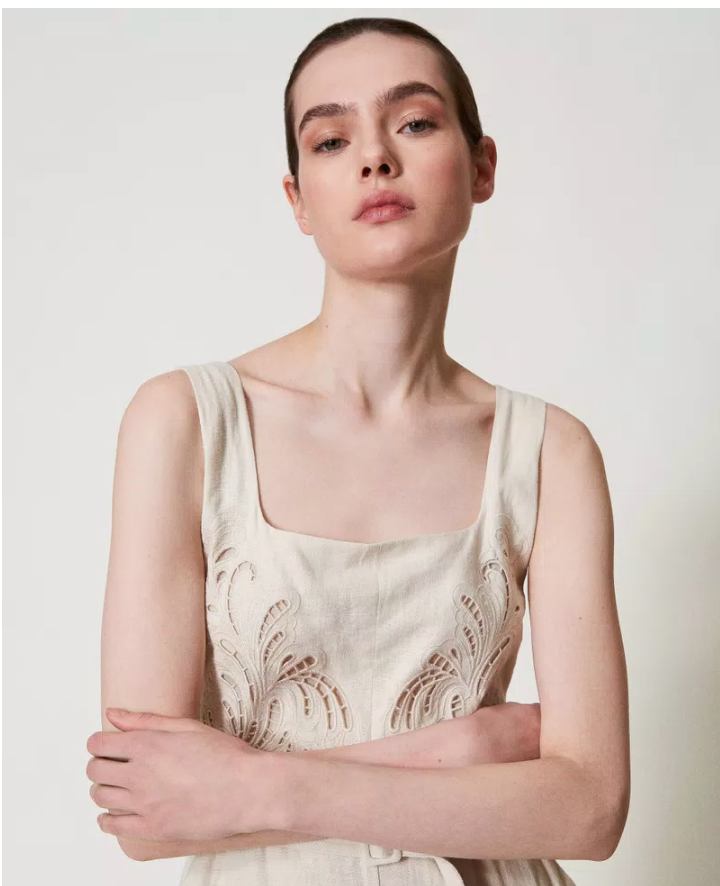 Mono de lino bordado Jas Twinset