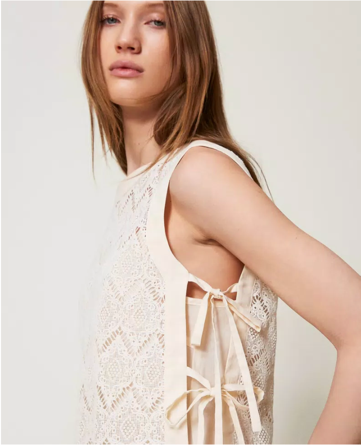 Top de encaje de macramé Lasi Twinset