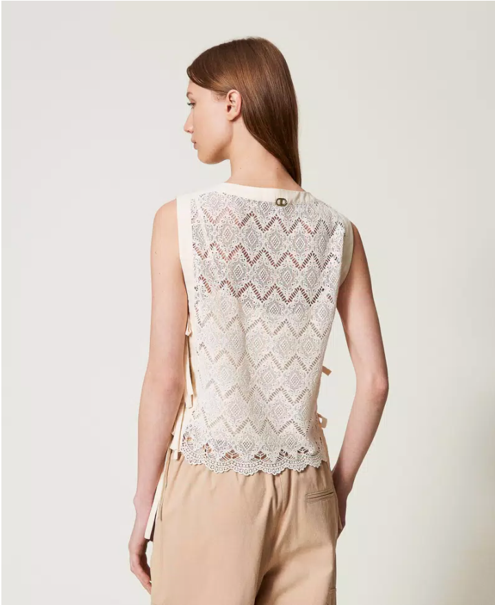 Top de encaje de macramé Lasi Twinset
