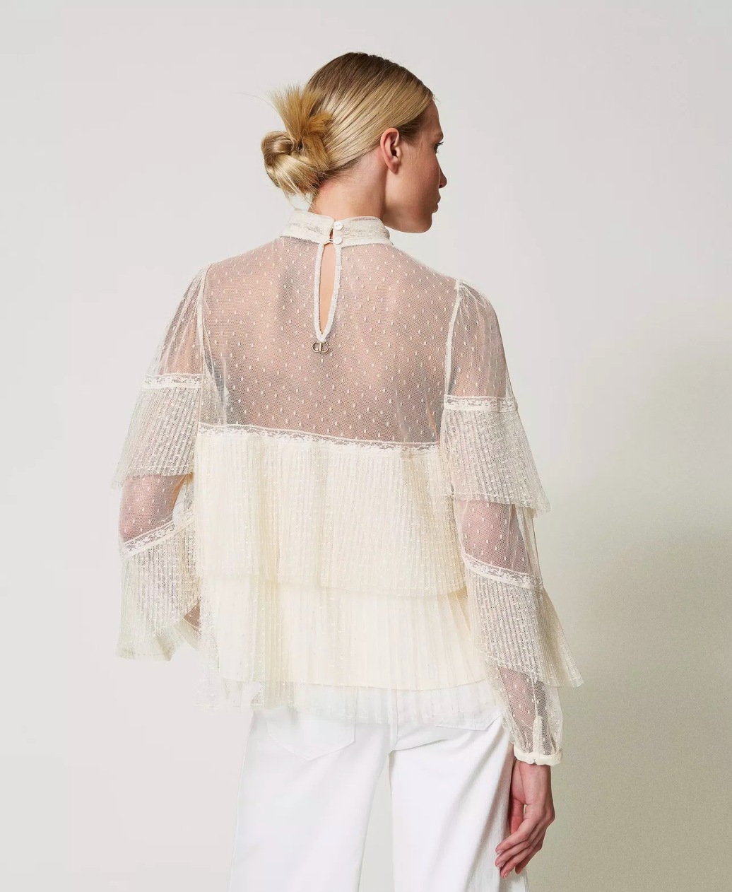 Blusa Mira de tul con volados plizados Twinset