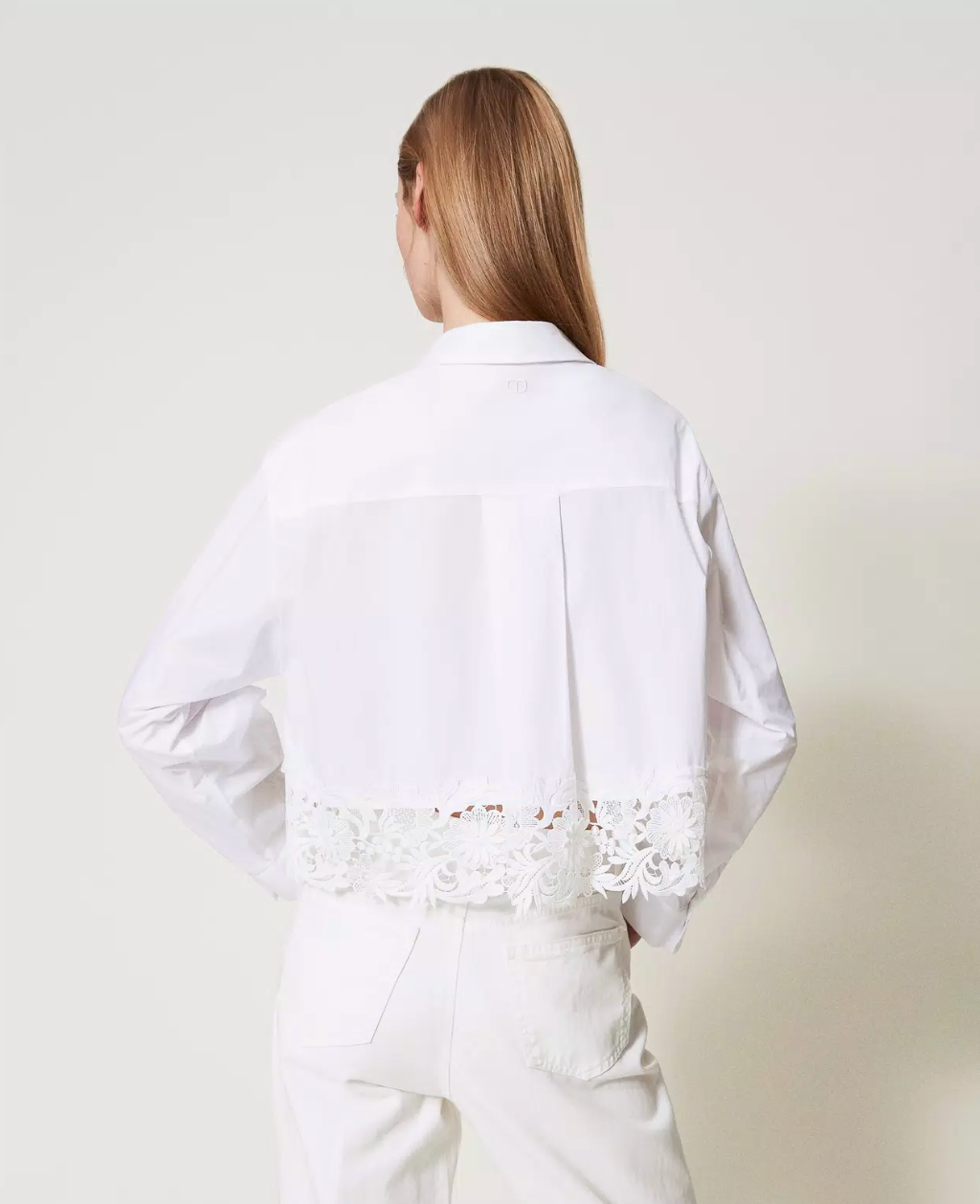 Camisa de popelina con encaje Sara Twinset