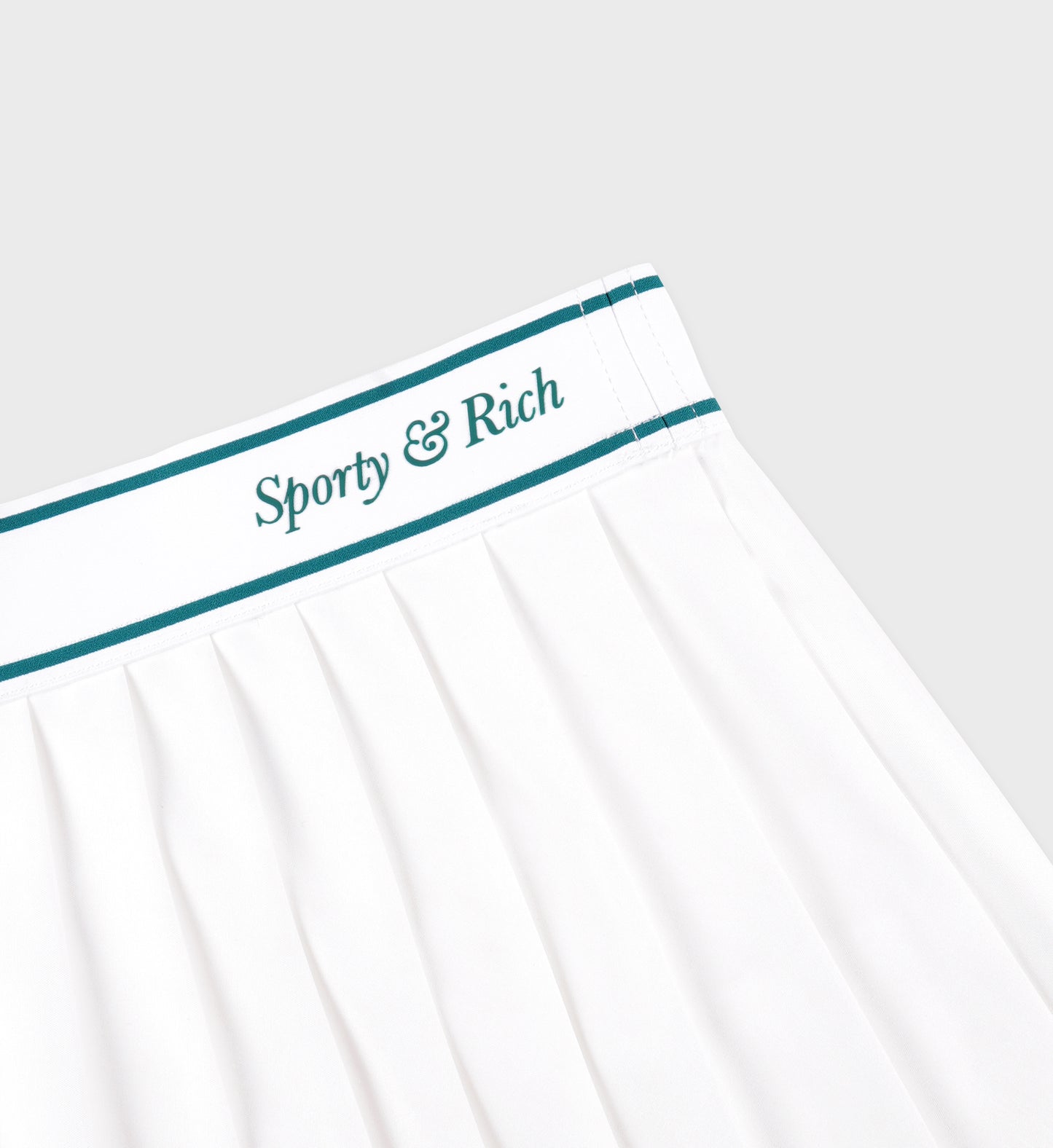 Pollera tableada Italic Logo blanco y verde Sporty & Rich
