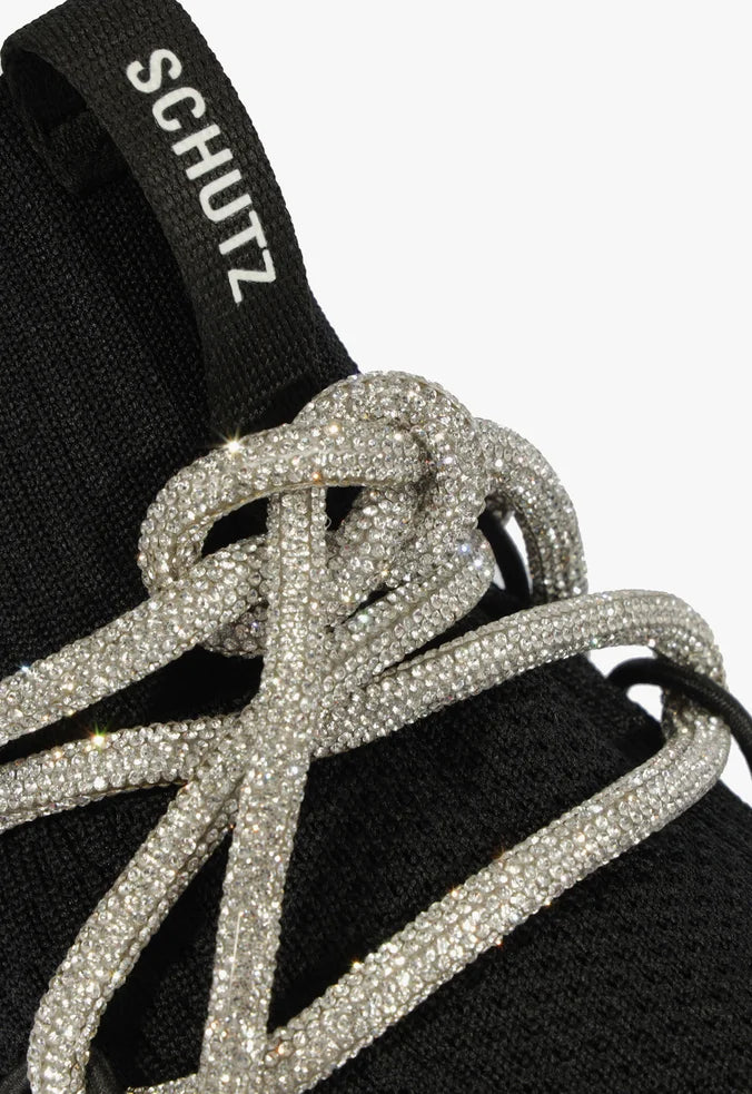 Sneaker cordon lurex negro Schutz
