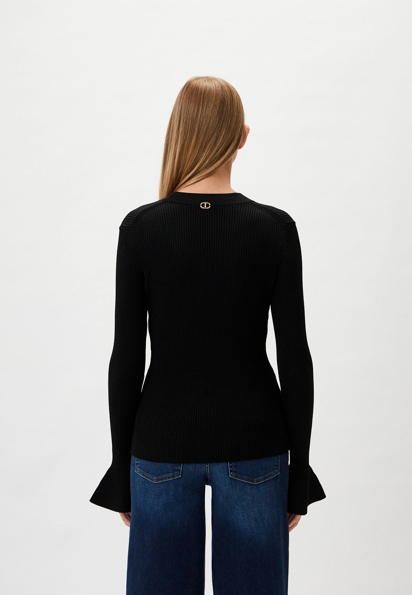 Sweater tejido fino con lazo Twinset