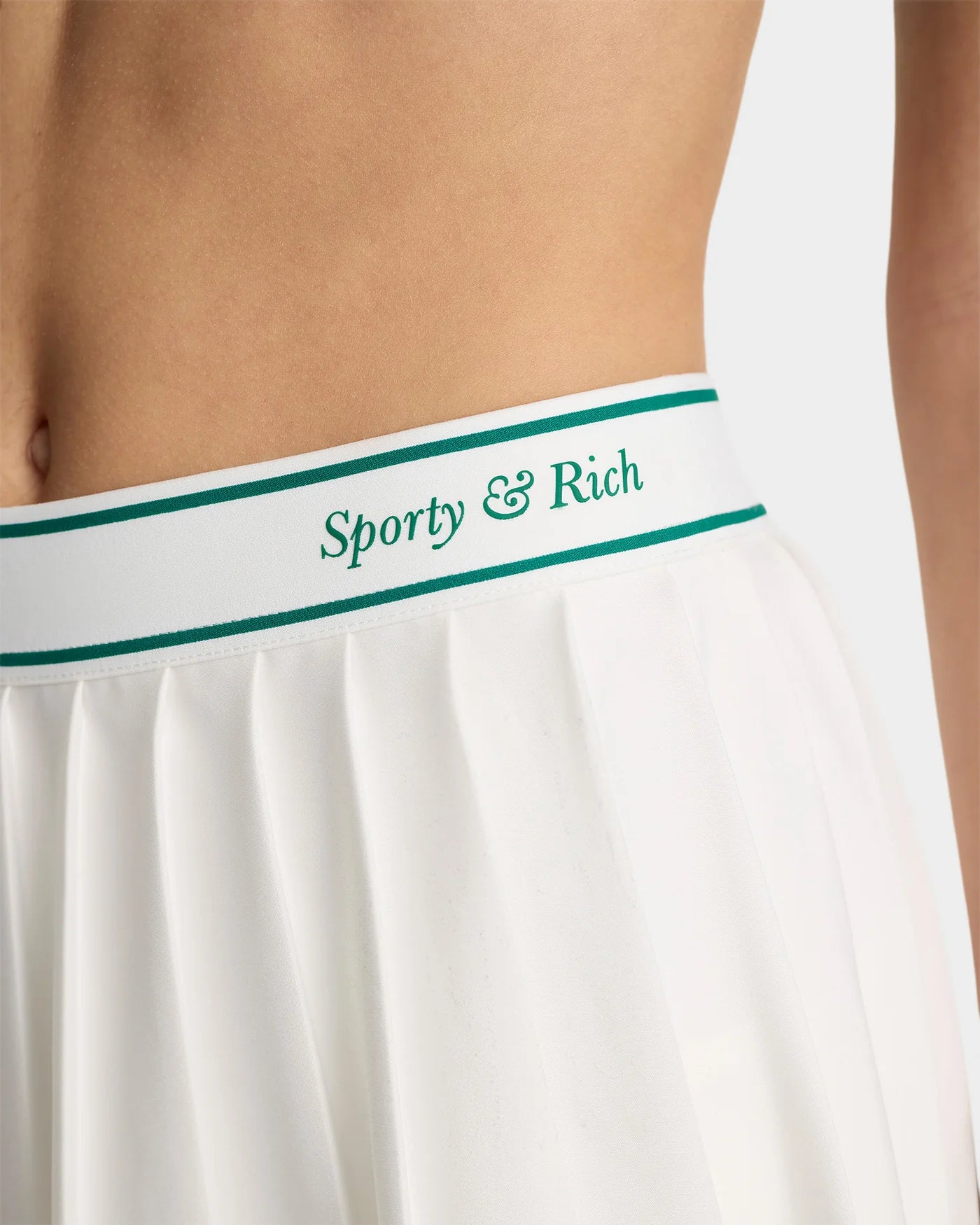 Pollera tableada Italic Logo blanco y verde Sporty & Rich