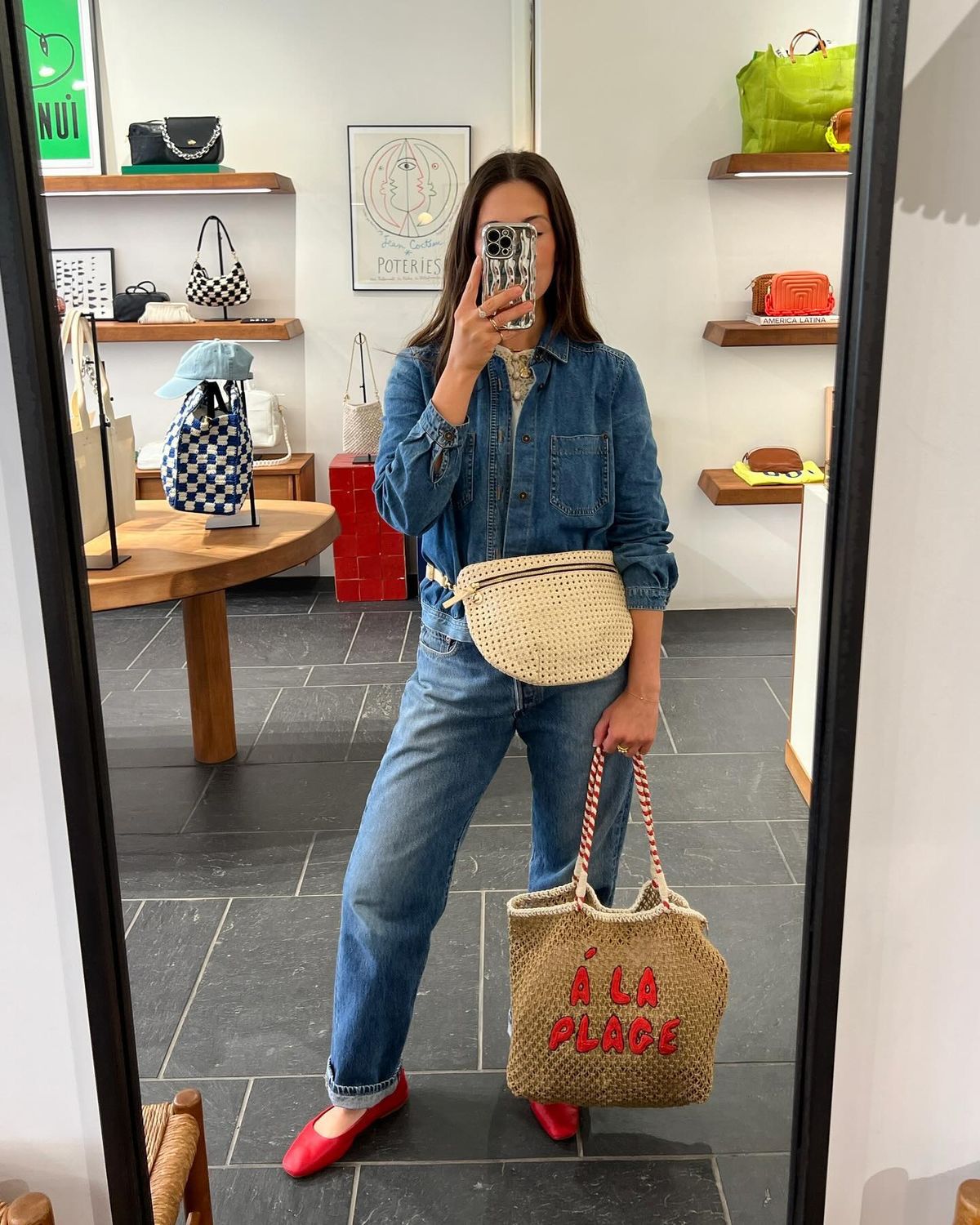 Riñonera Fanny Rattan Crudo Clare V