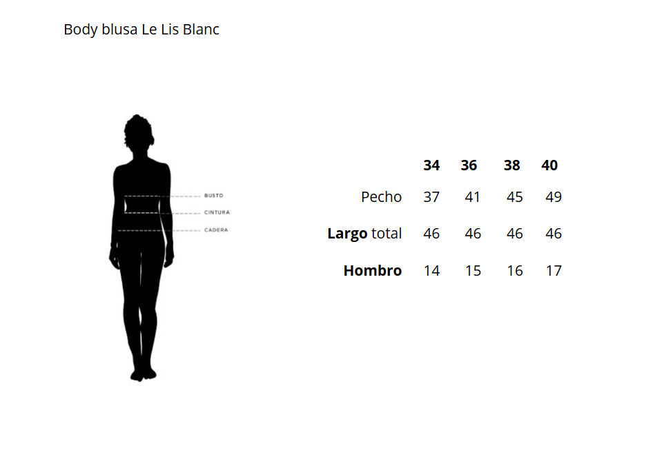Body blusa Le Lis Blanc