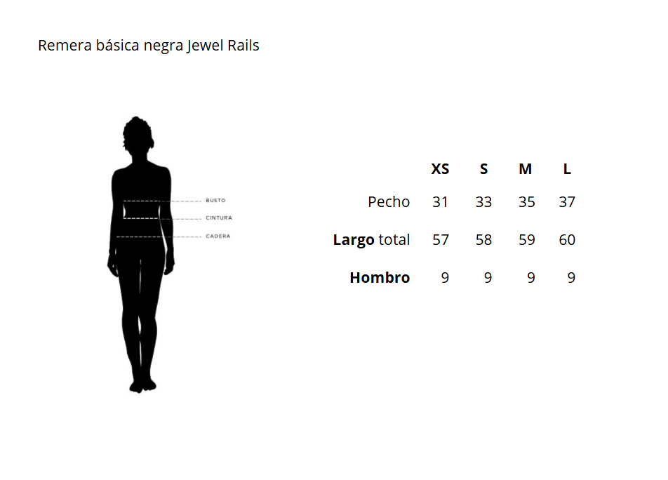 Remera básica negra Jewel Rails