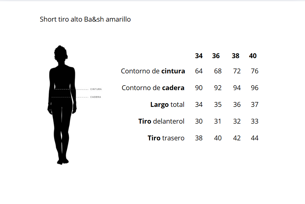 Short tiro alto Ba&sh amarillo