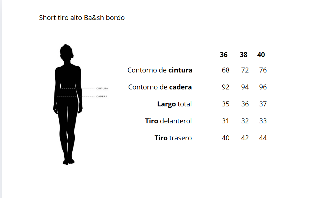 Short tiro alto Ba&sh bordo