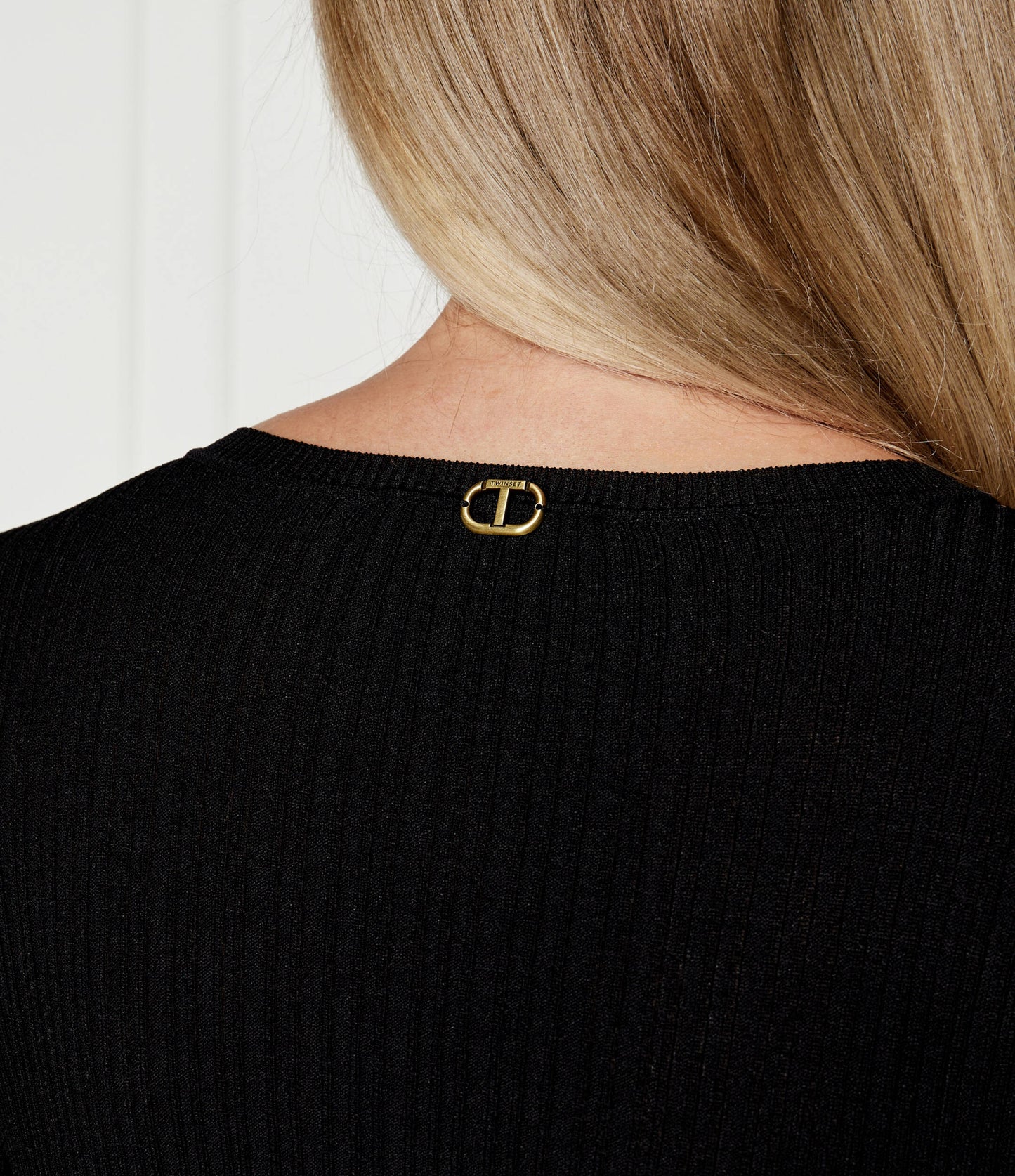 Vestido largo negro ajustado Twinset