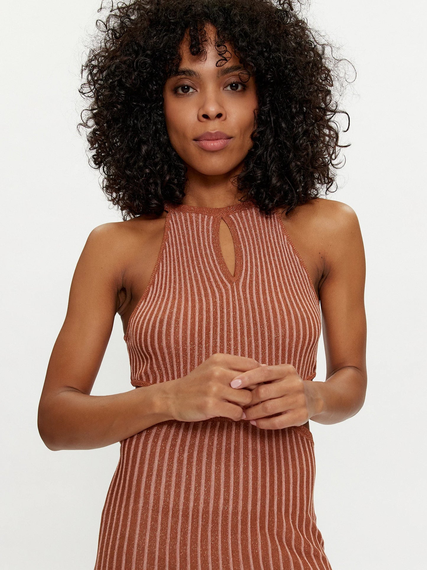 Vestido tejido plizado Twinset