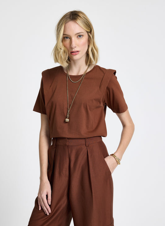 Remera básica terracota Paulinha Le Lis Blanc