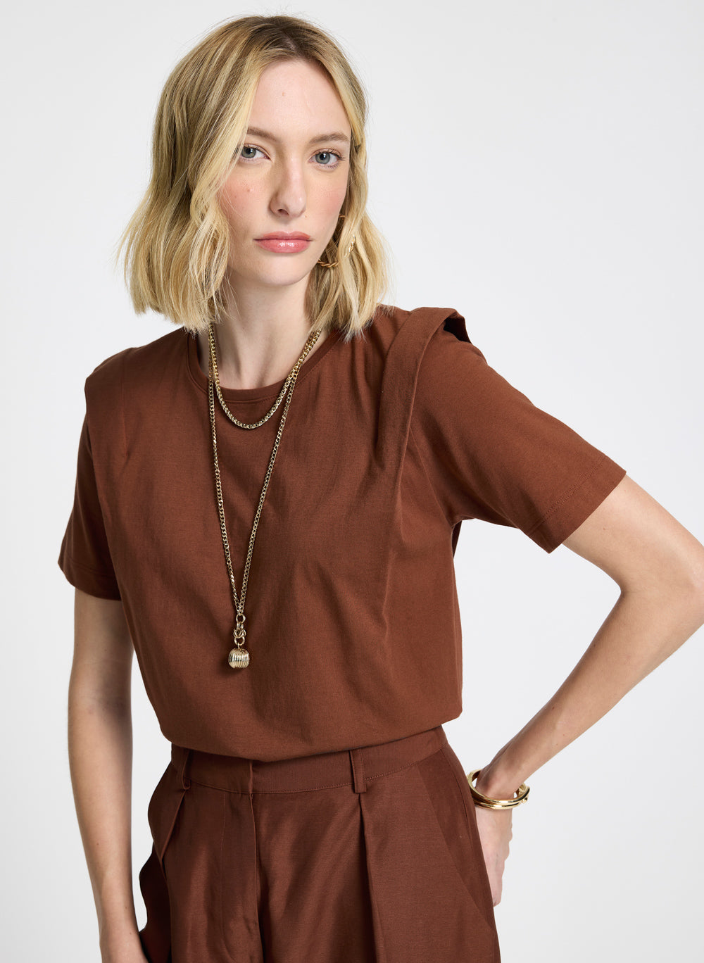 Remera básica terracota Paulinha Le Lis Blanc
