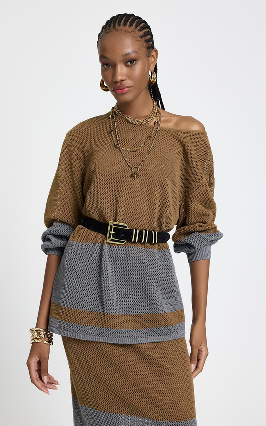 Sweater fino calado Amanda Le Lis Blanc