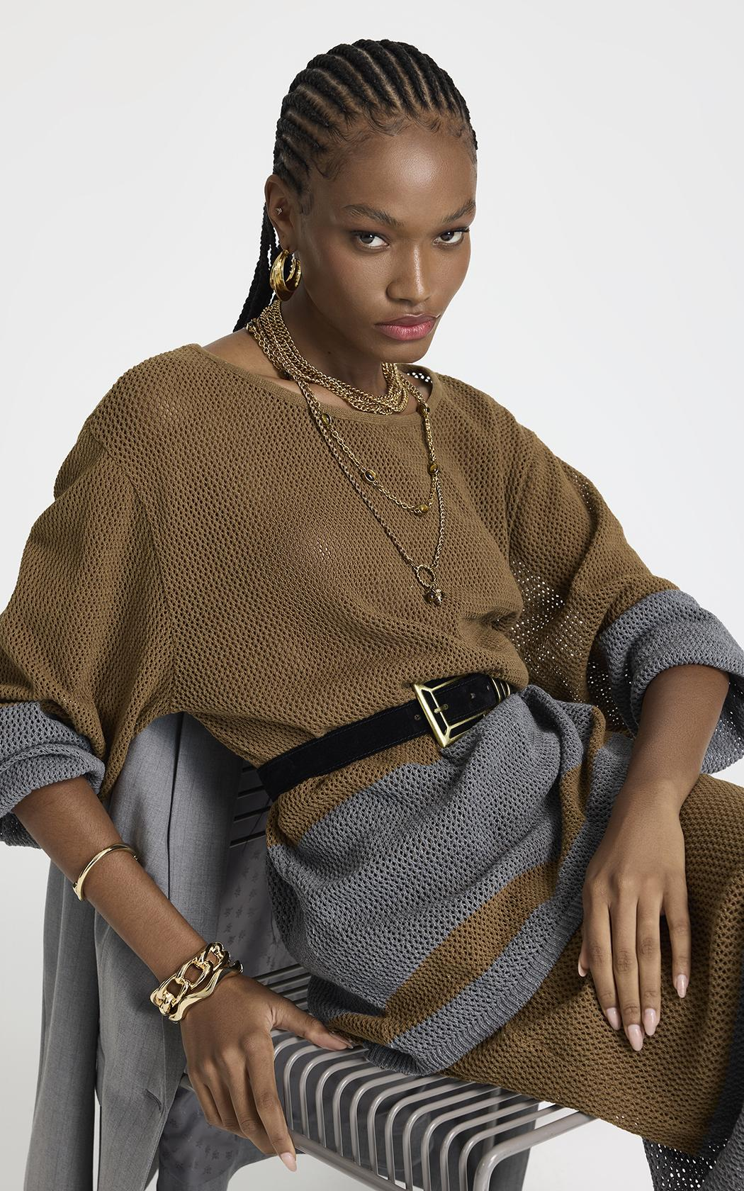 Sweater fino calado Amanda Le Lis Blanc