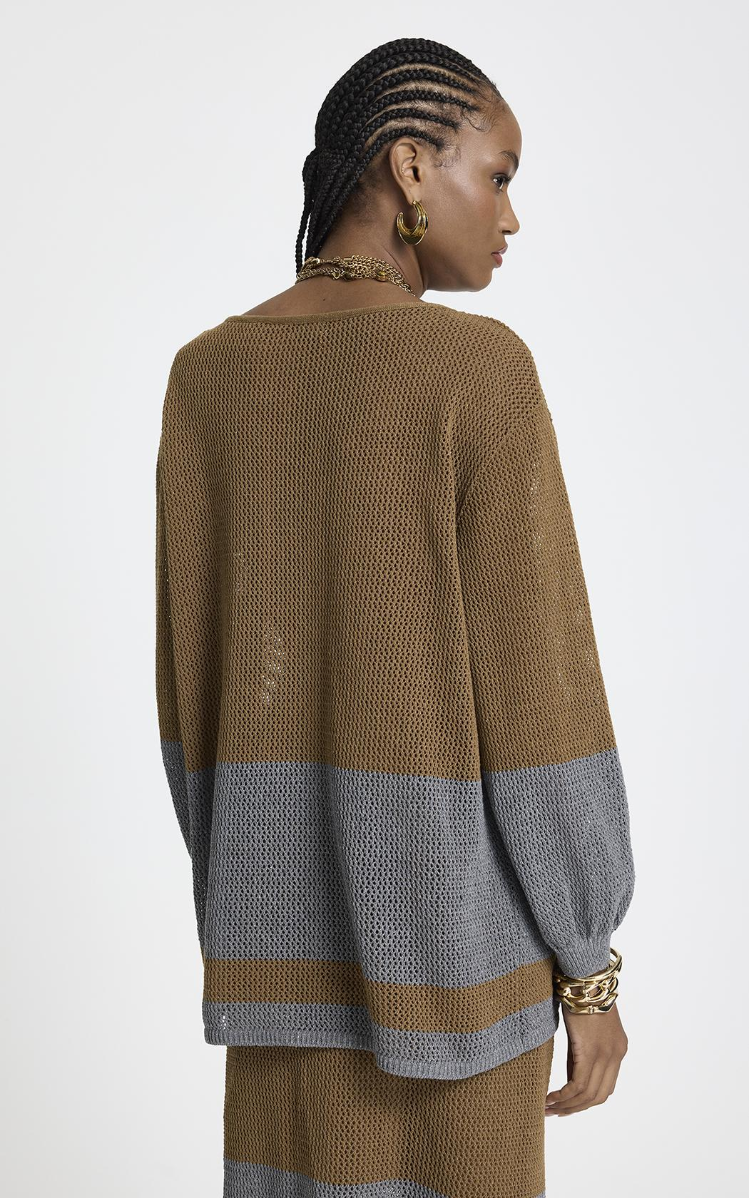 Sweater fino calado Amanda Le Lis Blanc