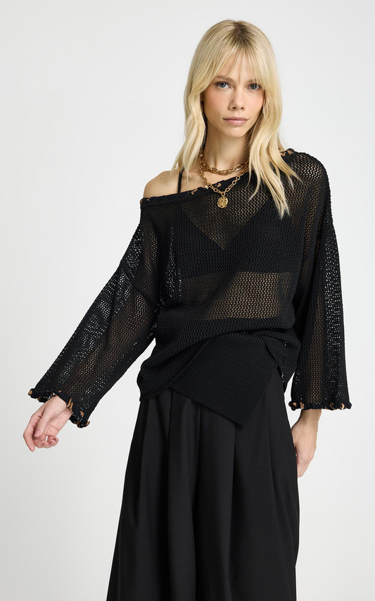 Blusa calada hombro caido Naila Le Lis Blanc