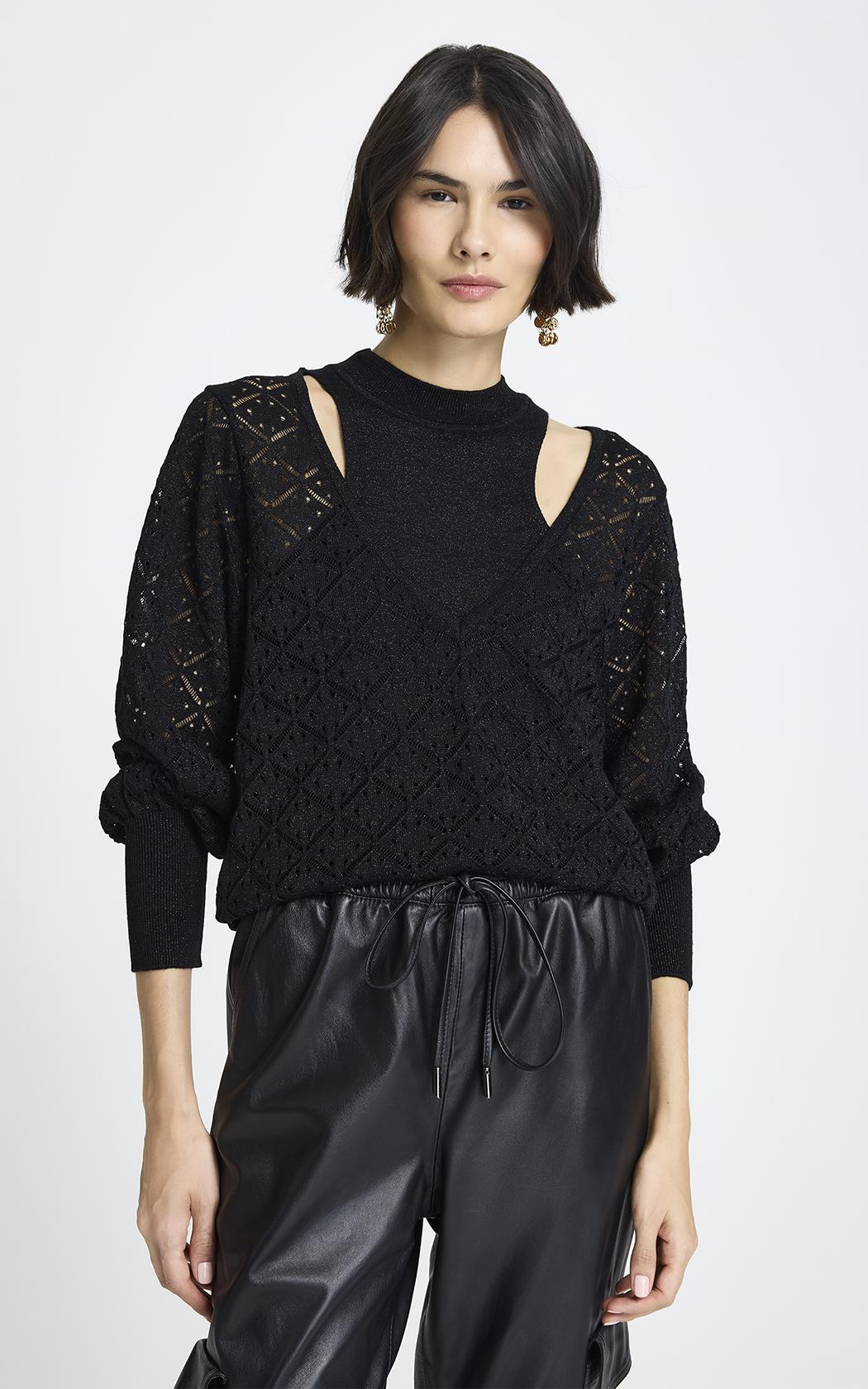 Top sobre sweater Atena Le Lis Blanc