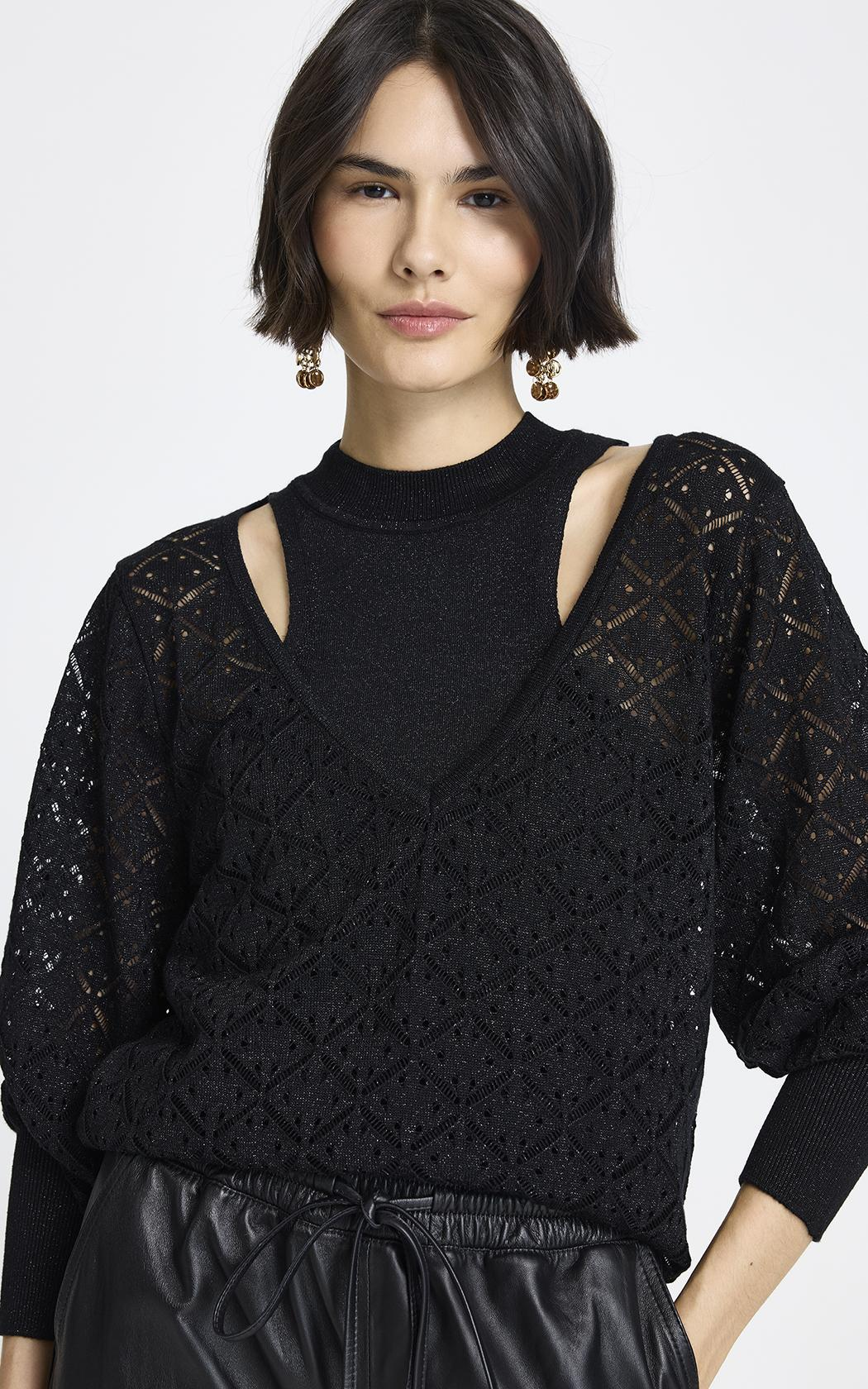 Top sobre sweater Atena Le Lis Blanc