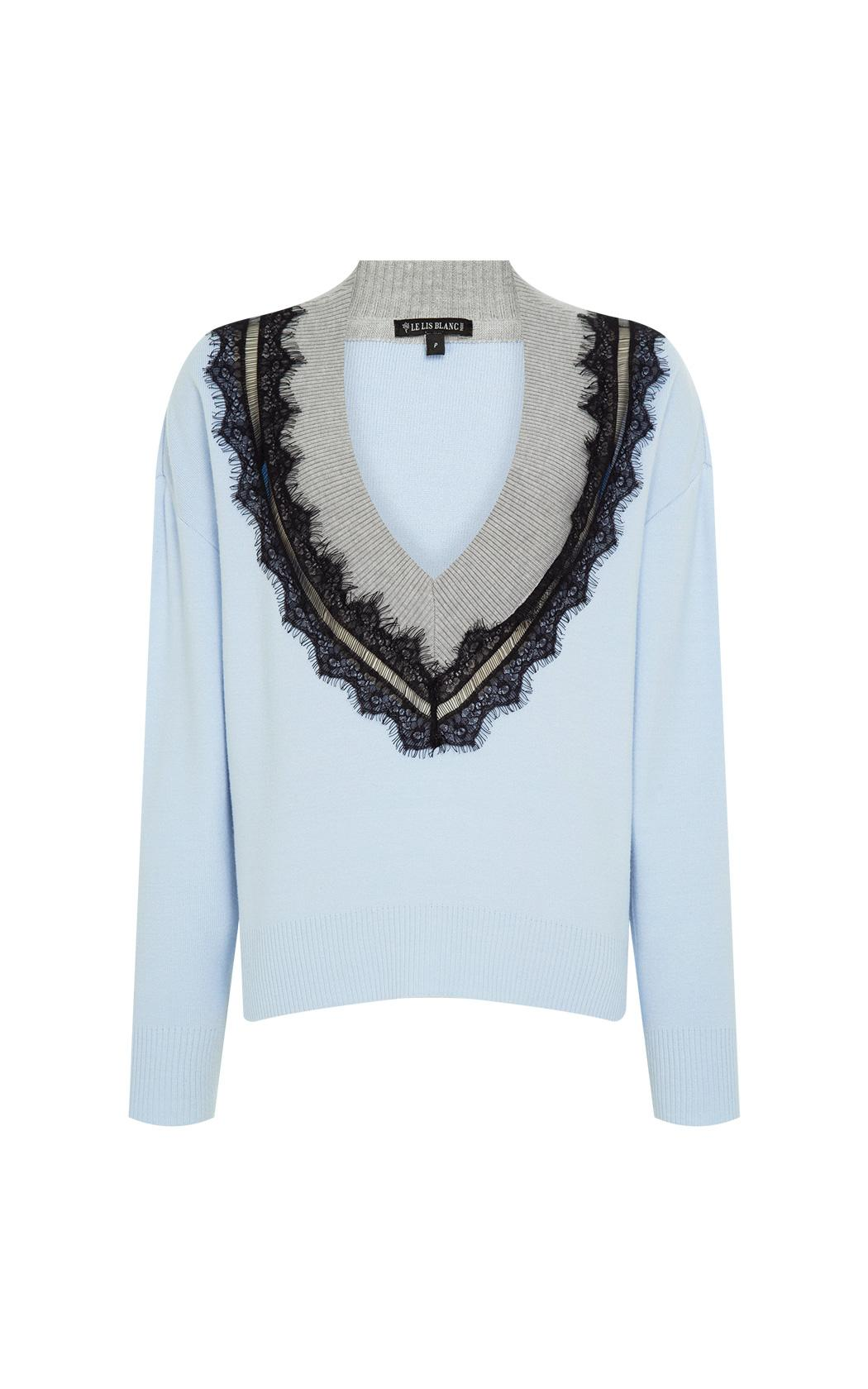 Sweater fino con encaje Naira Le Lis Blanc