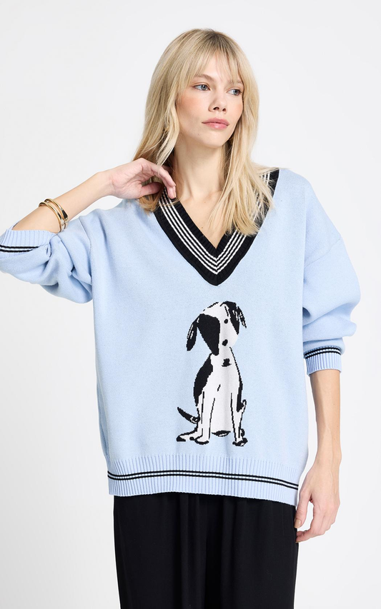 Sweater espampado celeste Tila Le Lis Blanc