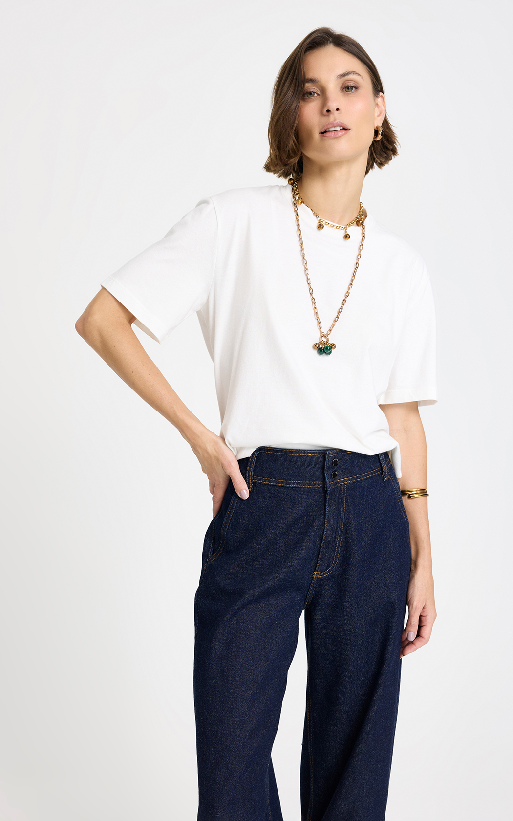 Remera con abertura en espalda Flora Le Lis Blanc