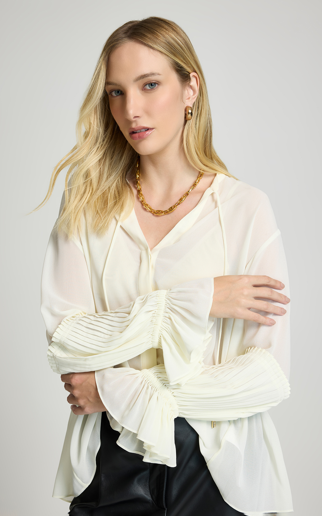 Camisa volados espalda Pietra Le Lis Blanc