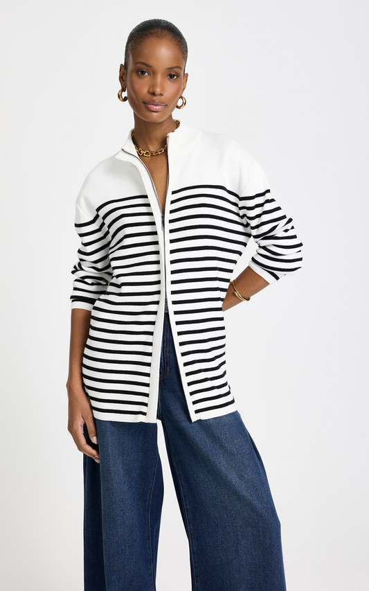 Cardigan rayas Maggie Le lis Blanc